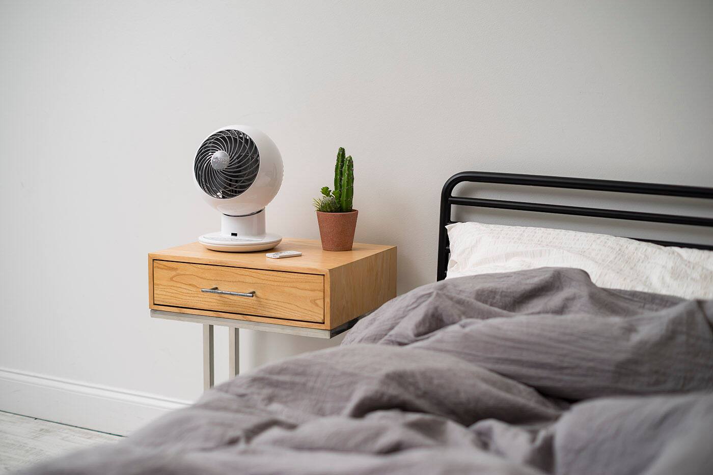 Alt View 14. WOOZOO - Compact Globe Oscillating Fan w/ Remote - 5 Speed - White.