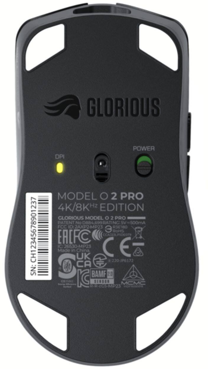 Back. Glorious - Glorious Model O 2 PRO 4K/8K Hz Edition Lightweight Wireless Gaming Mouse with Optical Switches - Black.