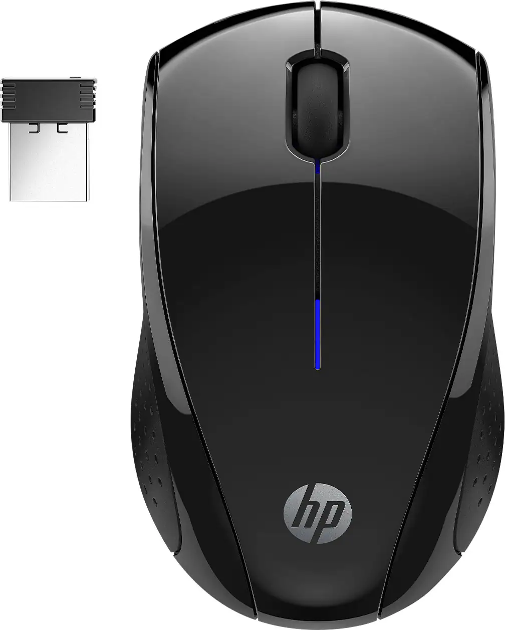 Front. HP - X3000 G3 Wireless Optical Ambidextrous Mouse - Jet Black.