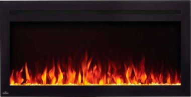 Napoleon - Purview 42-Inch Wall-Hanging Electric Fireplace - Black - Front_Zoom