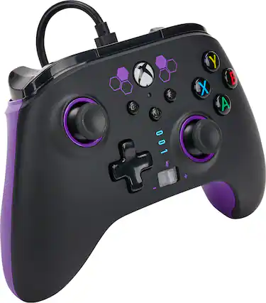 Angle. PowerA - Enhanced Wired Controller for Xbox Series X|S - Purple Hex.