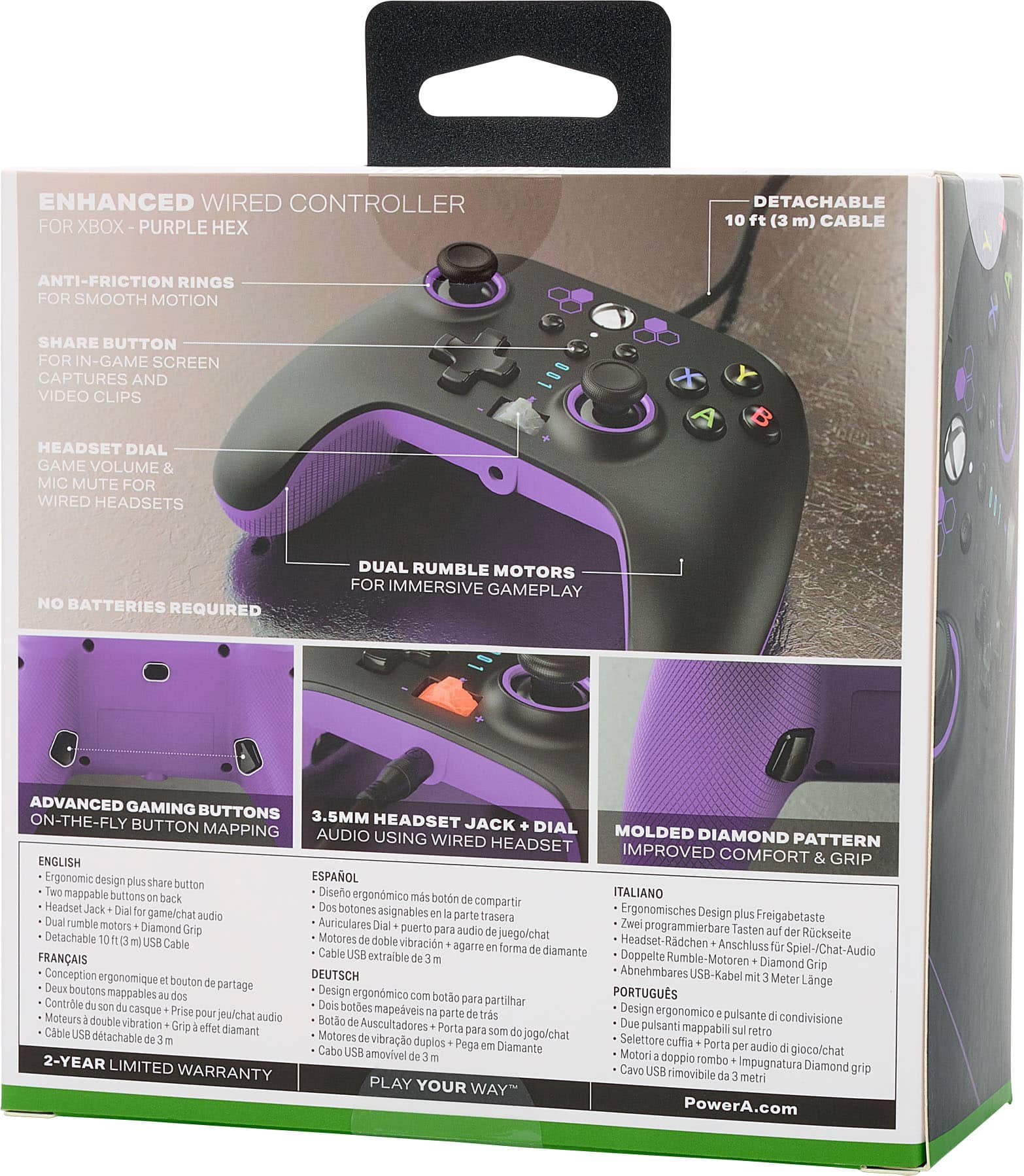 Alt View 24. PowerA - Enhanced Wired Controller for Xbox Series X|S - Purple Hex.