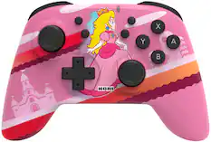 Front. Hori - HORIPAD (Peach) Wireless for Nintendo Switch - Pink.