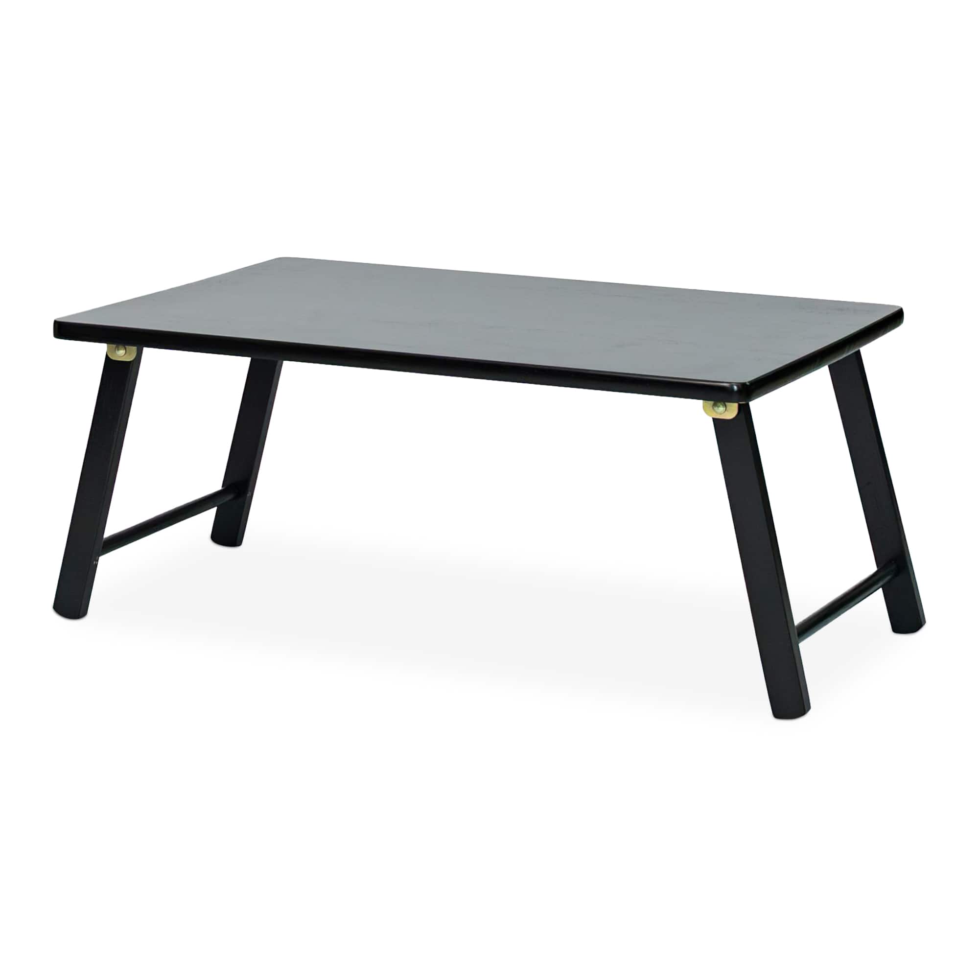 PJ Wood - Folding Laptop Desk Tray Portable Bed Table for Computer Work - Black