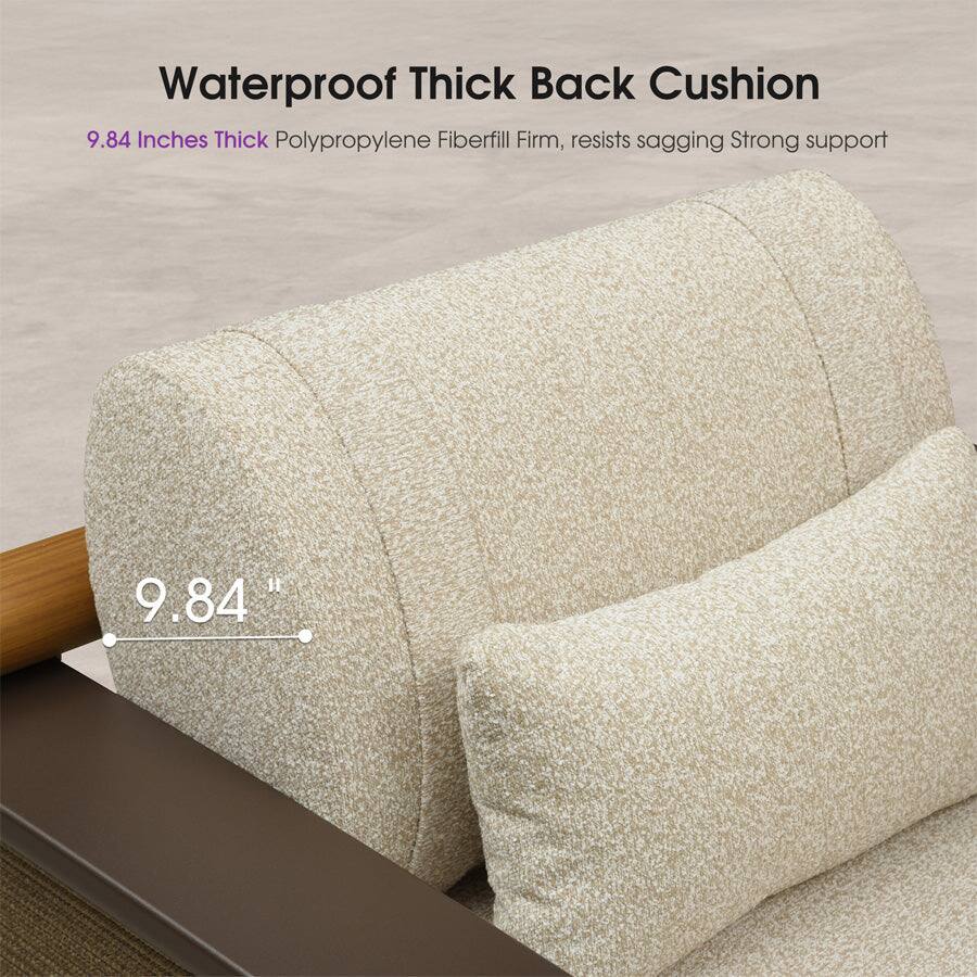 Waterproof Thick Back Cushion  
9.84 Inches Thick Polypropylene Fiberfill Firm, resists sagging Strong support