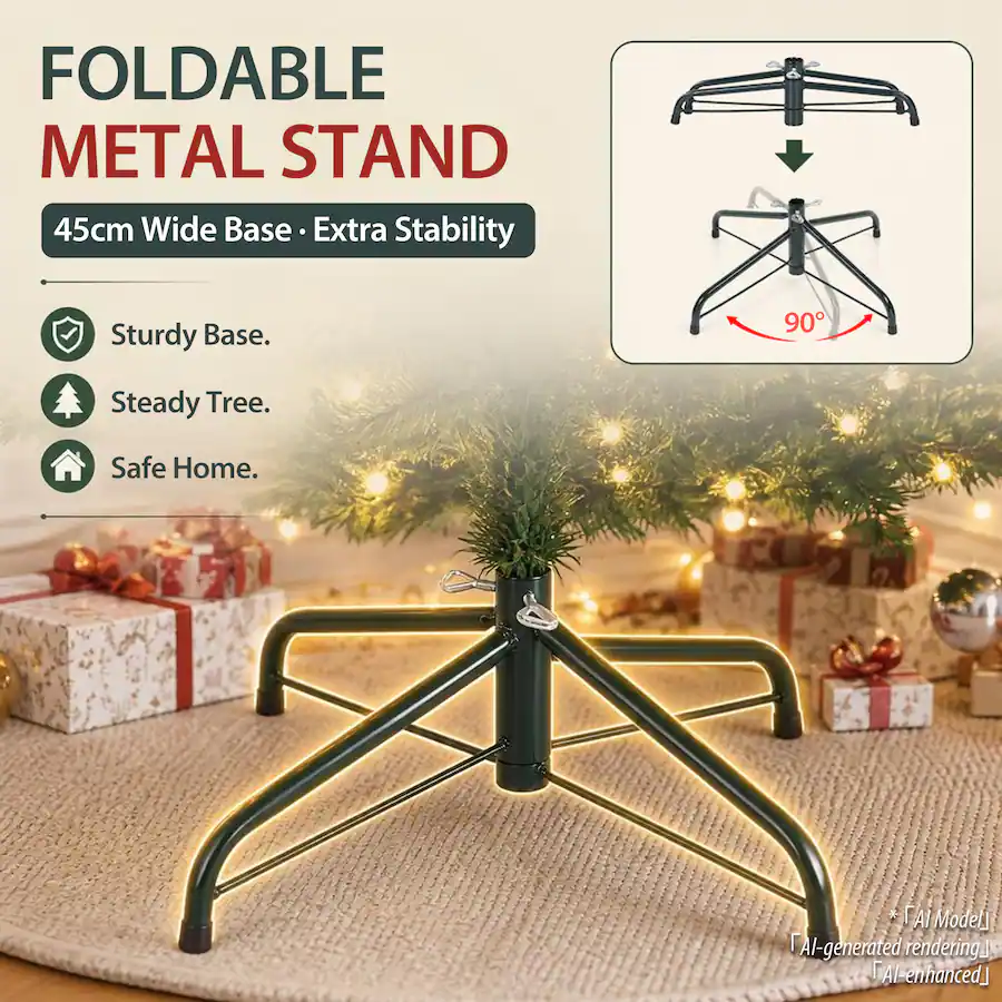 Green Base Ribbon CloudRest Pro 6 ft Artificial Christmas Tree 1000+ Branch Tips Easy ...