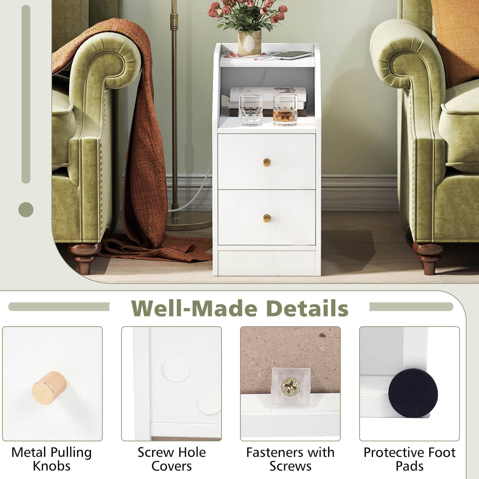 Well-Made Details

Metal Pulling Knobs  
Screw Hole Covers  
Fasteners with Screws  
Protective Foot Pads