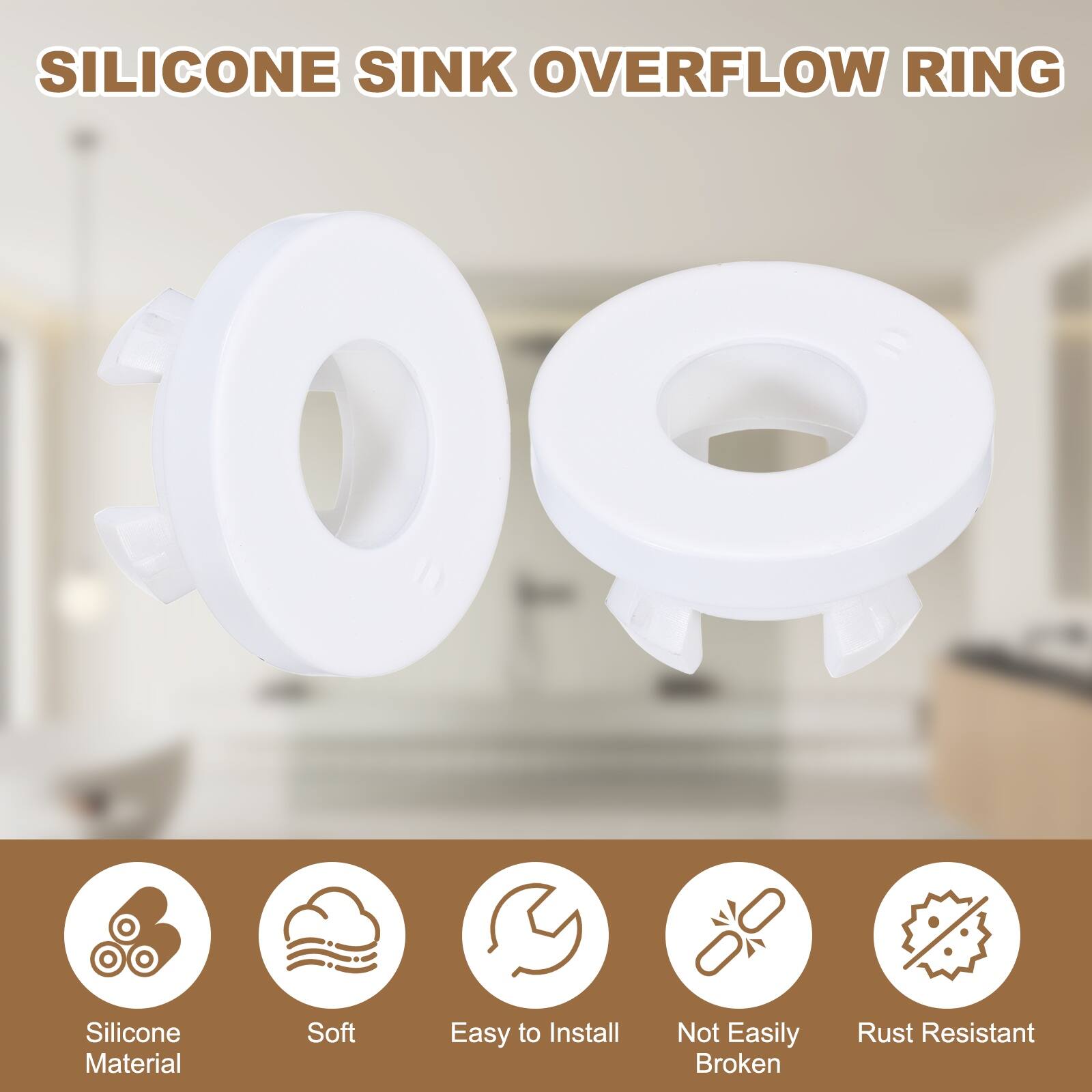 SILICONE SINK OVERFLOW RING

- Silicone Material
- Soft
- Easy to Install
- Not Easily Broken
- Rust Resistant