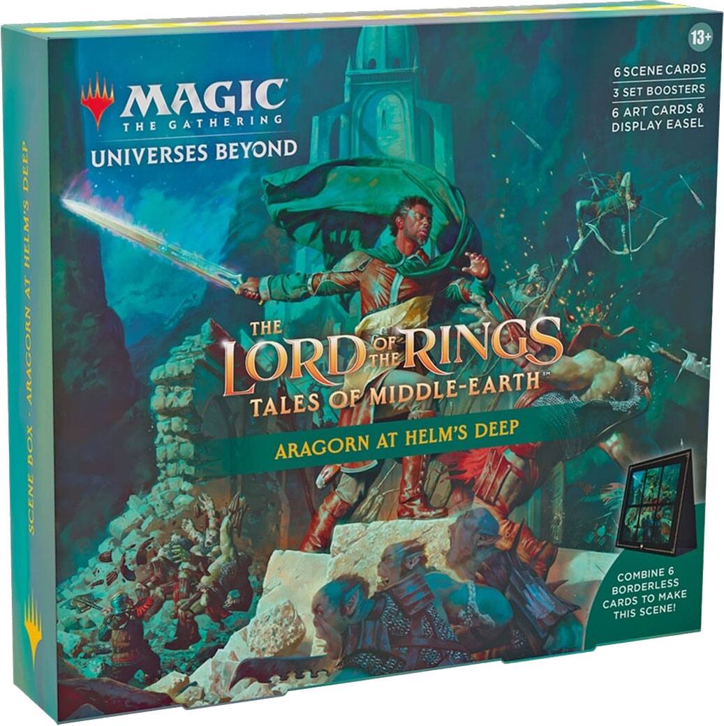 Front. Wizards of The Coast - Magic the Gathering The Lord of The Rings: Tales of Middle-Earth Scene Box - Aragorn at Helm’s Deep.