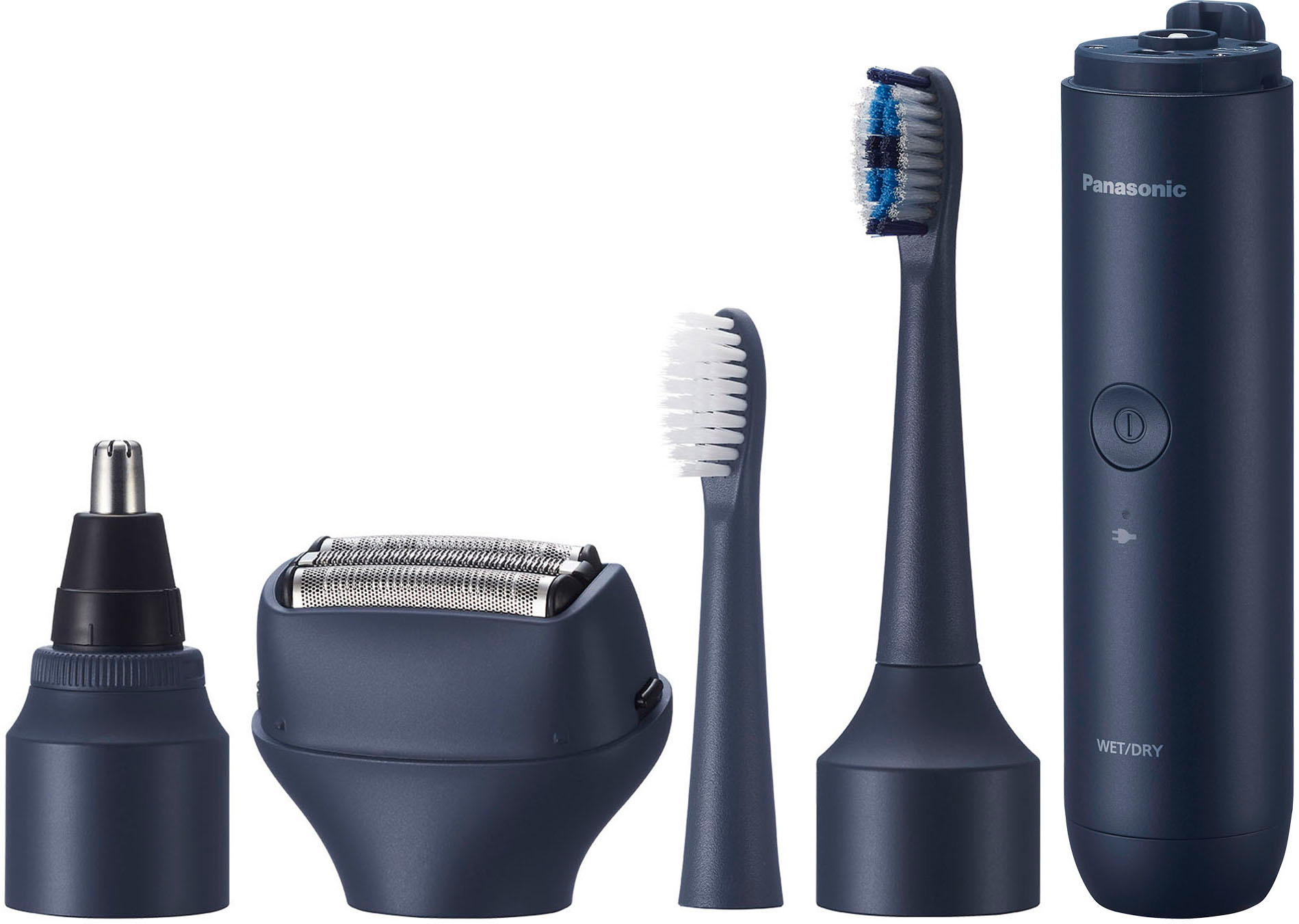 Angle View: Panasonic - MultiShape Pristine Kit All in 1 Rechargeable Wet/Dry Electric Shaver Kit - Navy