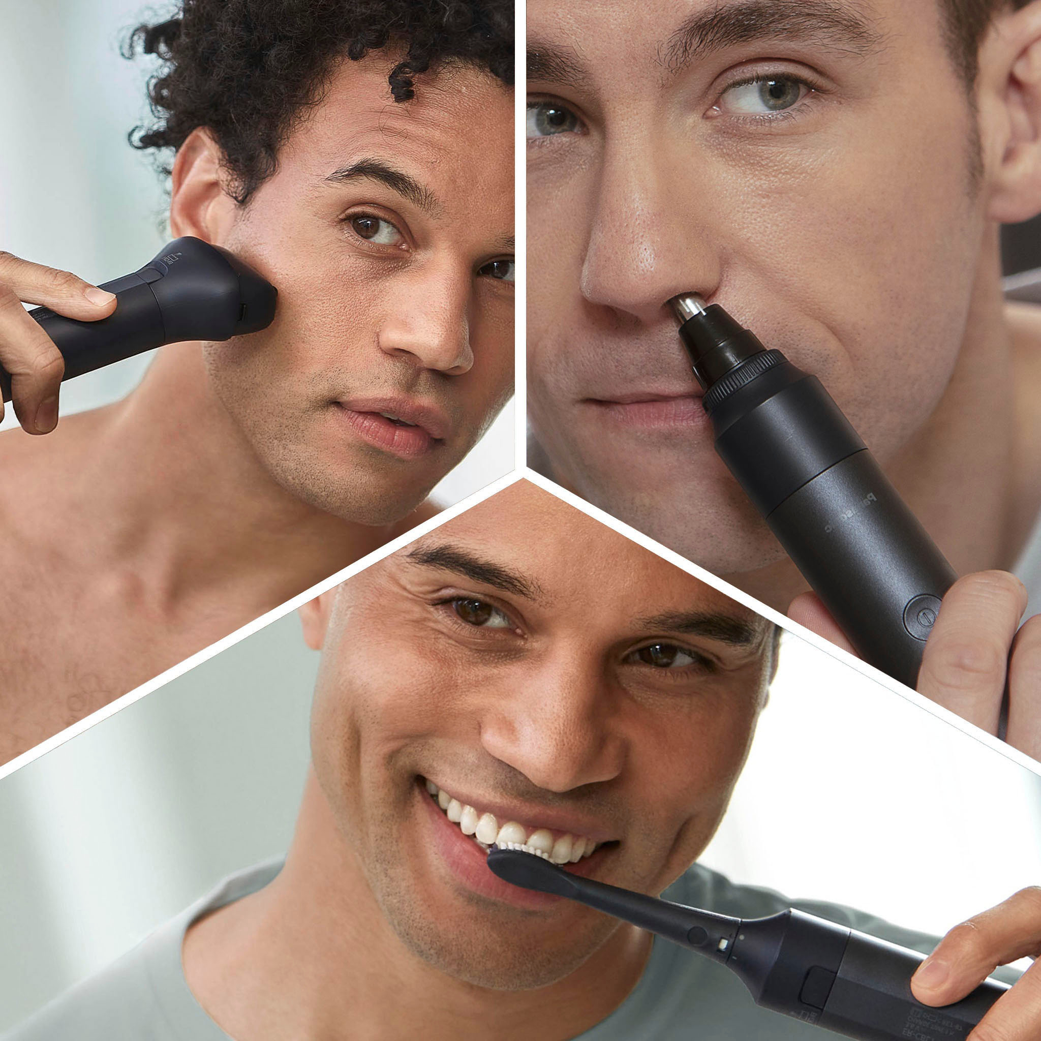 Left View: Panasonic - MultiShape Pristine Kit All in 1 Rechargeable Wet/Dry Electric Shaver Kit - Navy