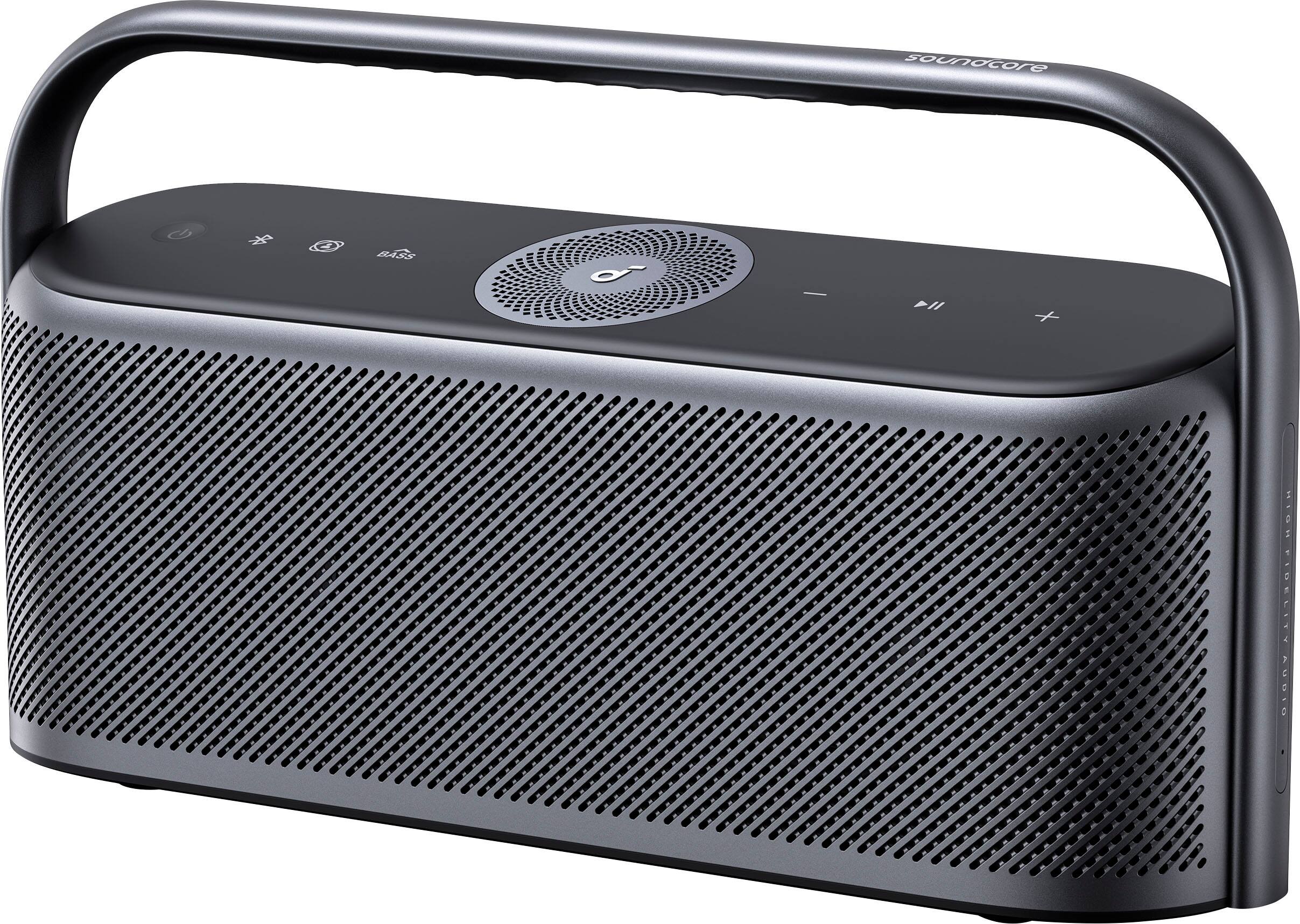 Soundcore - by Anker Motion X600 Hi-Res Spatial Audio IPX7 Waterproof Portable Bluetooth Speaker with Aux-In and Rugged Metal Design - Black