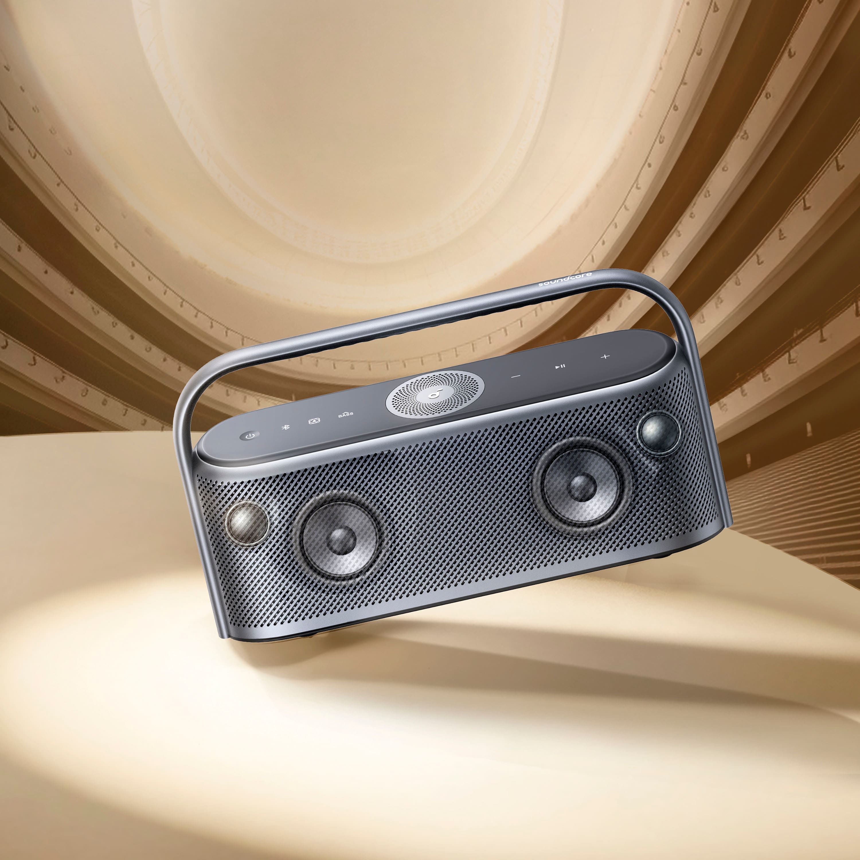 Alt View 11. Soundcore - by Anker Motion X600 Hi-Res Spatial Audio IPX7 Waterproof Portable Bluetooth Speaker with Aux-In and Rugged Metal Design - Black.