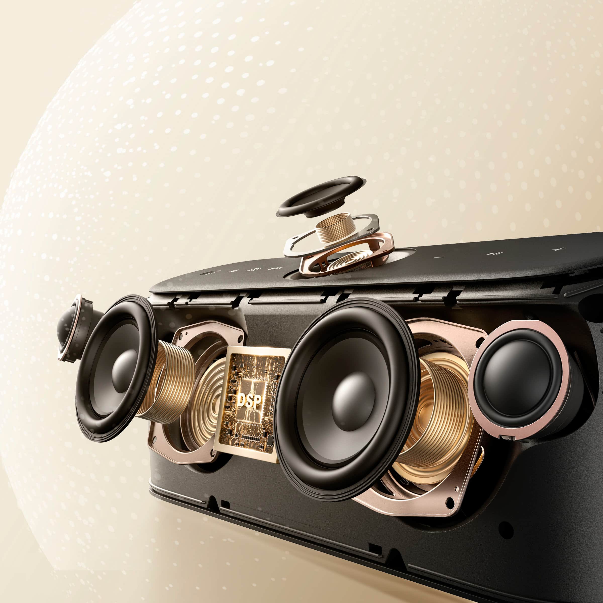 Alt View 12. Soundcore - by Anker Motion X600 Hi-Res Spatial Audio IPX7 Waterproof Portable Bluetooth Speaker with Aux-In and Rugged Metal Design - Black.