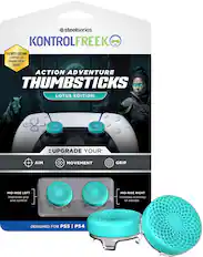 Steelseries KontrolFreek Action Adventure Thumbsticks Lotus Edition Upgrade Your: Aim Movement Grip Mid-Rise Left Improves grip and control Mid-Rise Right Increases accuracy of attacks Designed for PS5 | PS4