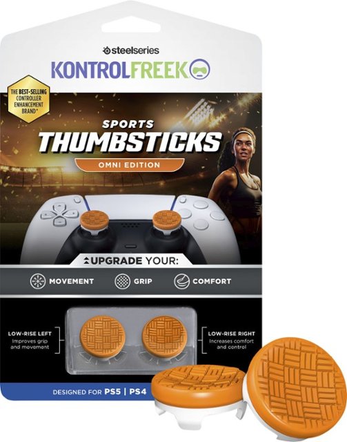 Front. KontrolFreek - Sports Omni Thumbsticks, PlayStation 5 - Orange/White.