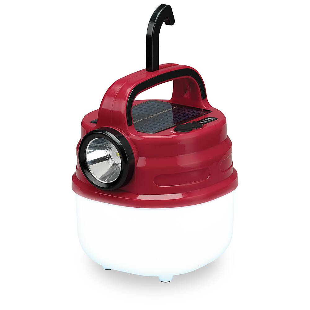 Angle. WeatherX - Camp Plus Bluetooth Speaker with Flashlight - Red.