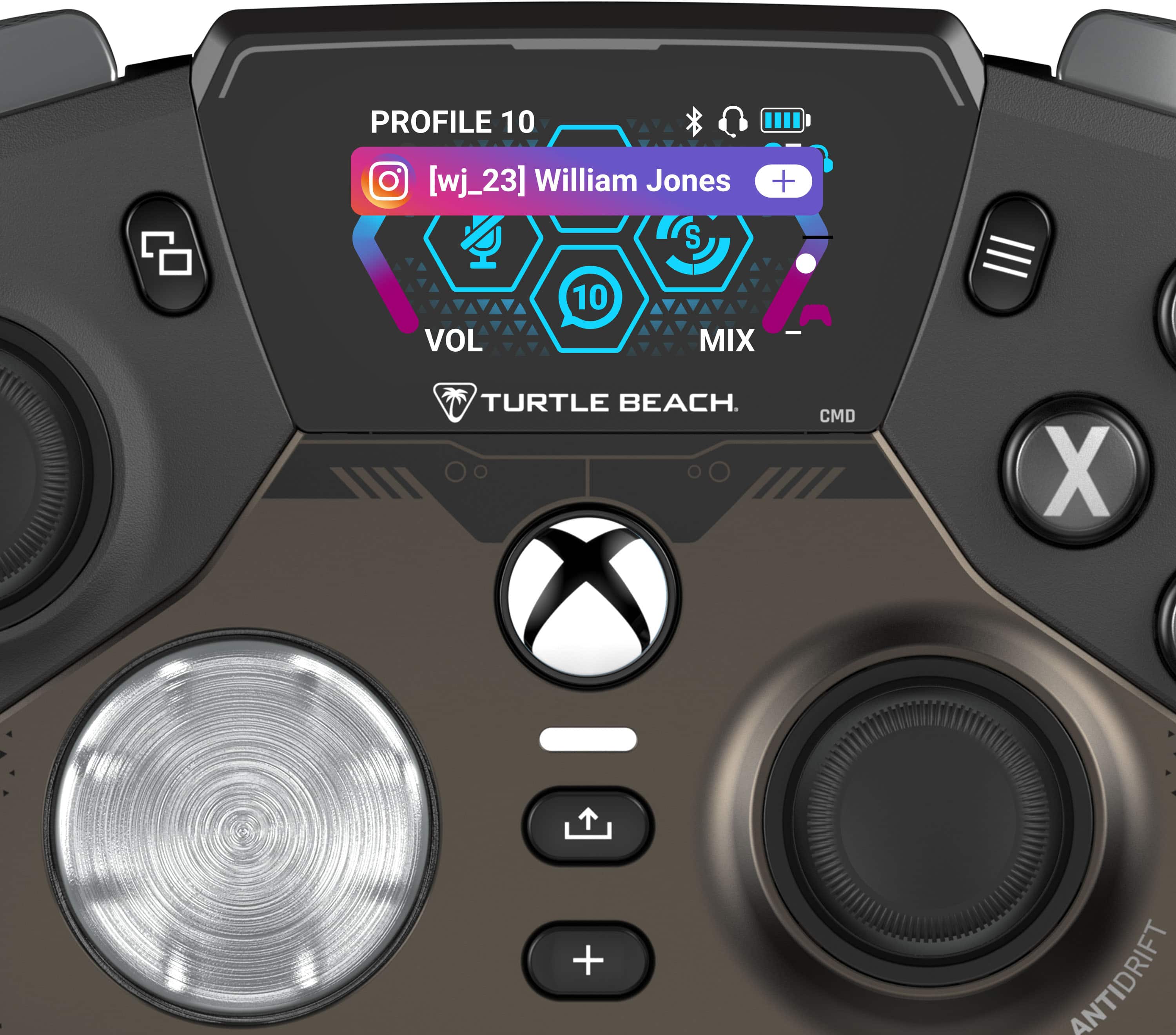 Alt View 13. Turtle Beach - Stealth Ultra Wireless Controller with charge dock, 30-hour battery designed for Xbox Series X|S, Windows PC, Android - Black.