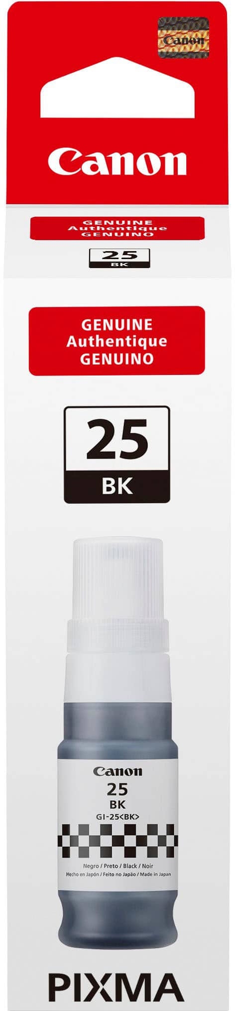 Front. Canon - MegaTank GI-25 BK AMR Pigment Ink Bottle - Black.