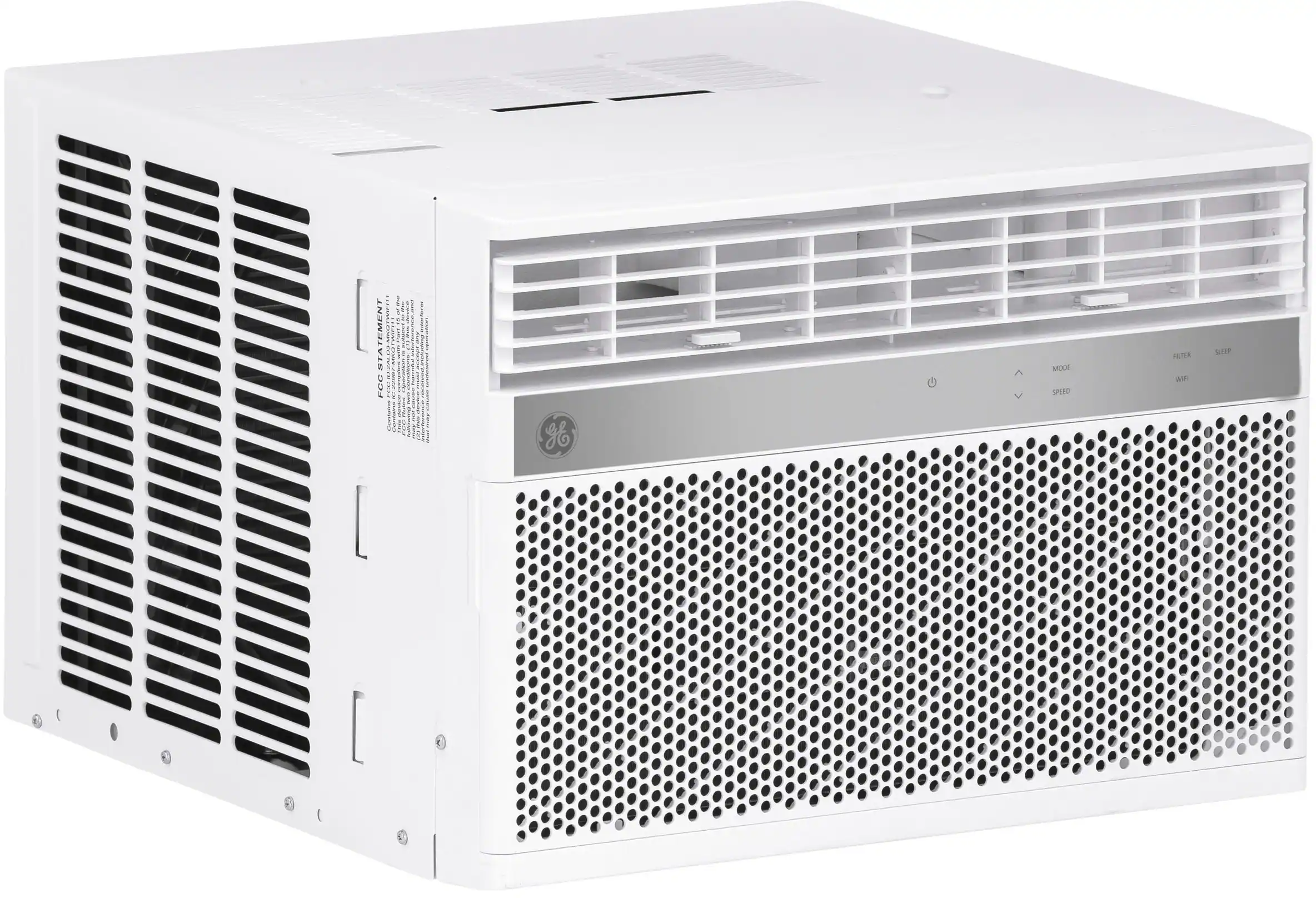 Front. GE - 700 Sq. Ft. 14000 BTU Smart Window Air Conditioner - White.