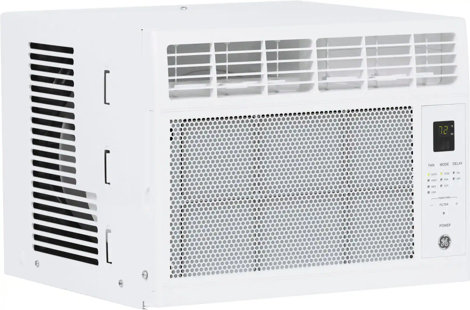 Front. GE - 150 Sq. Ft 5000 BTU Window Air Conditioner - White.