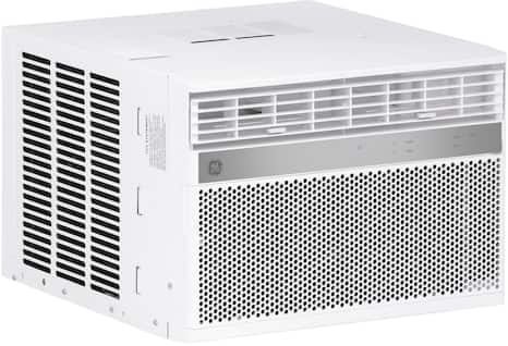 Front. GE - 350 Sq. Ft. 8000 BTU Smart Window Air Conditioner - White.