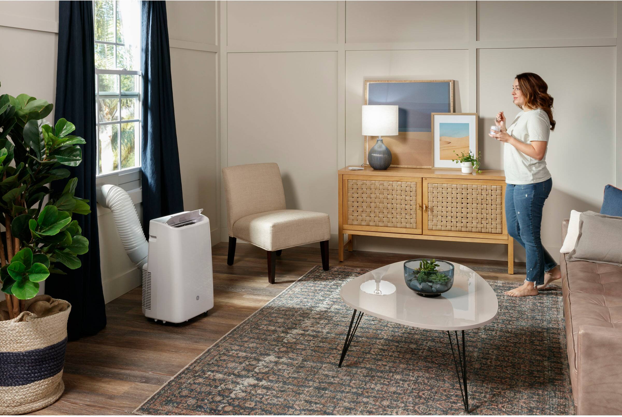 Alt View 18. GE - 300 Sq. Ft. 7,500 BTU Smart Portable Air Conditioner - White.