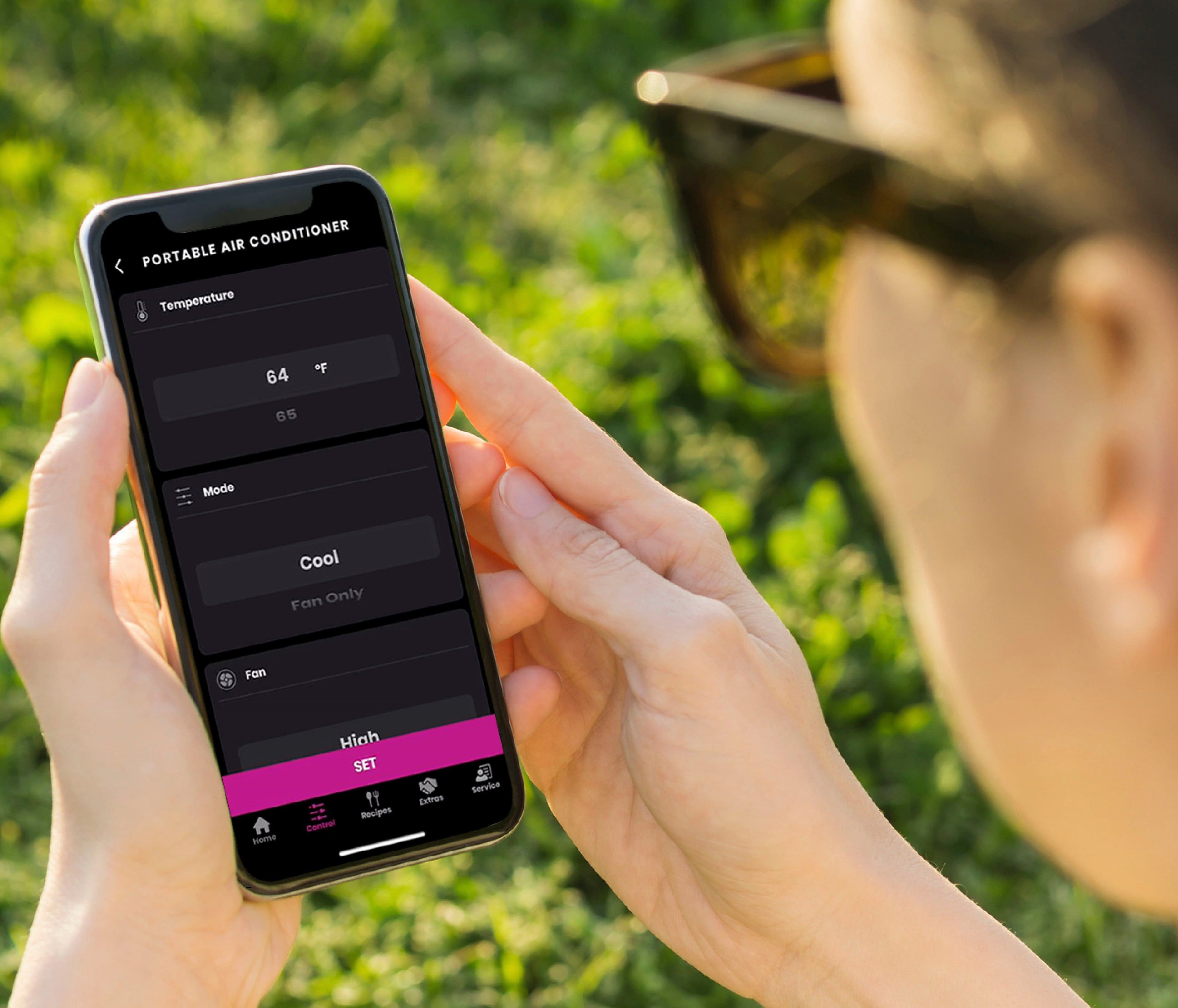 Alt View 12. GE - 300 Sq. Ft. 7,500 BTU Smart Portable Air Conditioner - White.