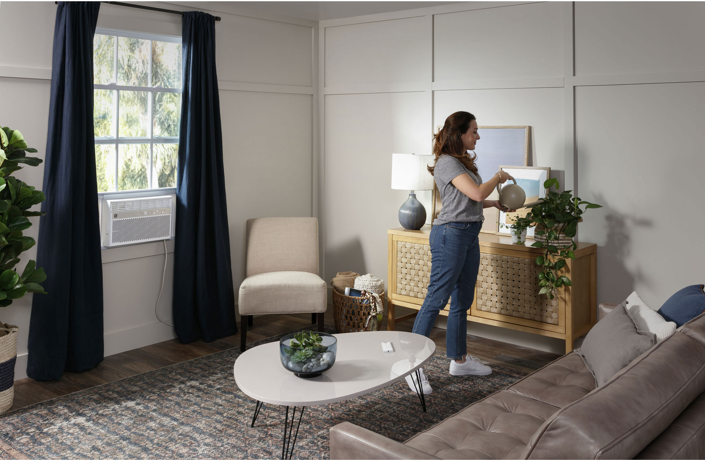 Alt View 15. GE - 550 Sq. Ft. 12000 BTU Smart Window Air Conditioner - White.