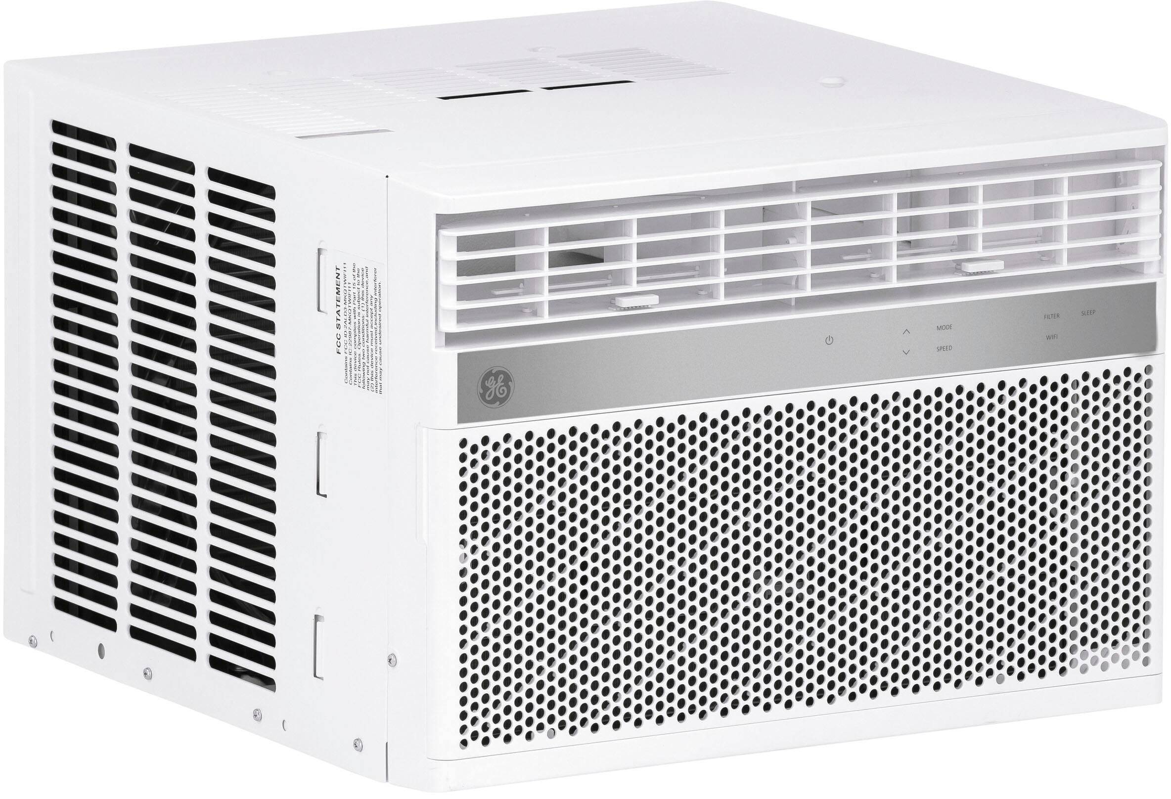 Front. GE - 450 Sq. Ft. 10100 BTU Smart Window Air Conditioner - White.