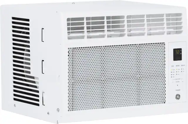 Front. GE - 250 Sq. Ft. 6000 BTU Window Air Conditioner - White.