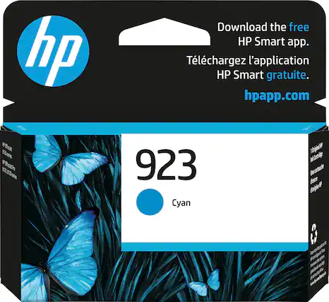 Front. HP - 923 Standard Capacity Ink Cartridge - Cyan.