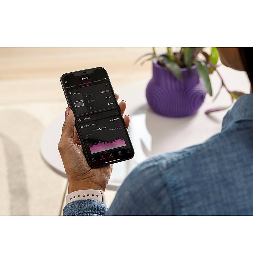 Alt View 17. Profile - 550 Sq. Ft. 12000 BTU Smart Window Air Conditioner - White.