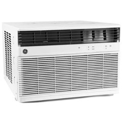 GE - 550 Sq. Ft. 12200 BTU Smart Window Air Conditioner and 10800 BTU Heater - White - Front_Zoom
