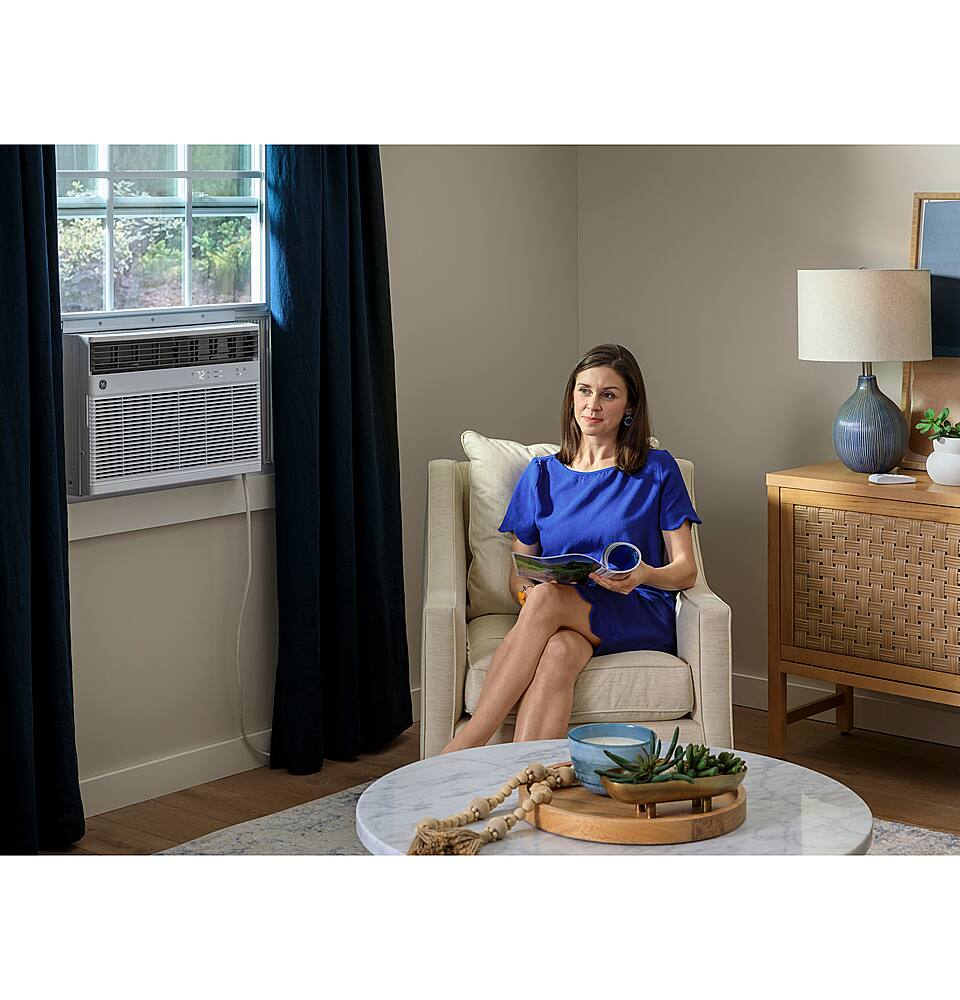 Alt View 14. GE - 550 Sq. Ft. 12,000 BTU Smart Window Air Conditioner and 10,800 BTU Heater - White.