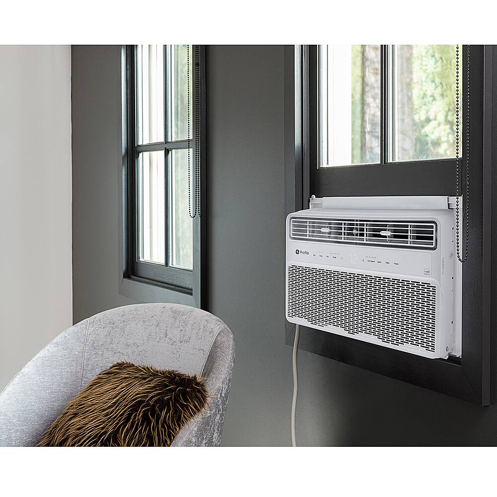 Alt View 15. Profile - 350 Sq. Ft. 8000 BTU Smart Window Air Conditioner - White.