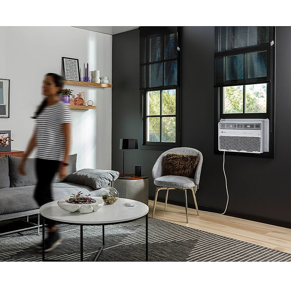 Alt View 13. Profile - 350 Sq. Ft. 8000 BTU Smart Window Air Conditioner - White.