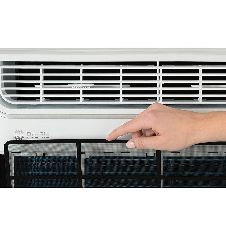Alt View 16. Profile - 350 Sq. Ft. 8000 BTU Smart Window Air Conditioner - White.