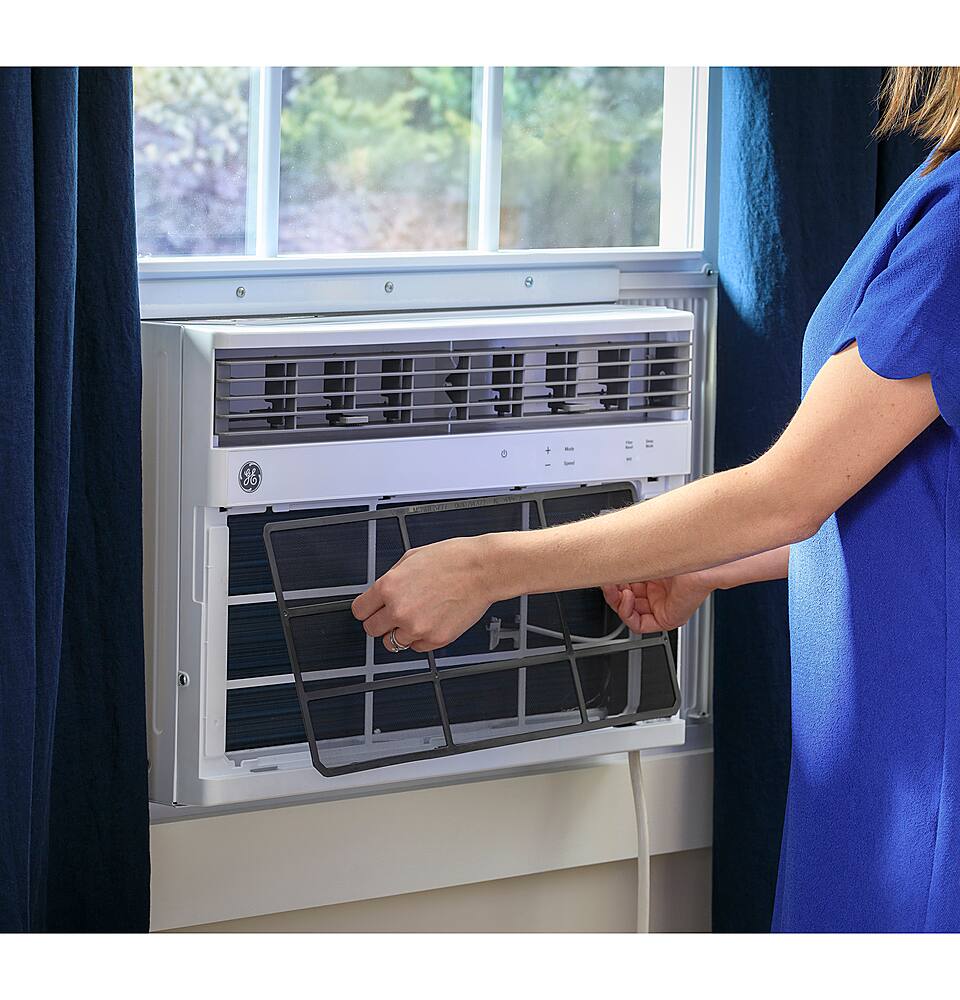 Alt View 21. GE - 350 Sq. Ft. 8,000 BTU Smart Window Air Conditioner and 3,800 BTU Heater - White.
