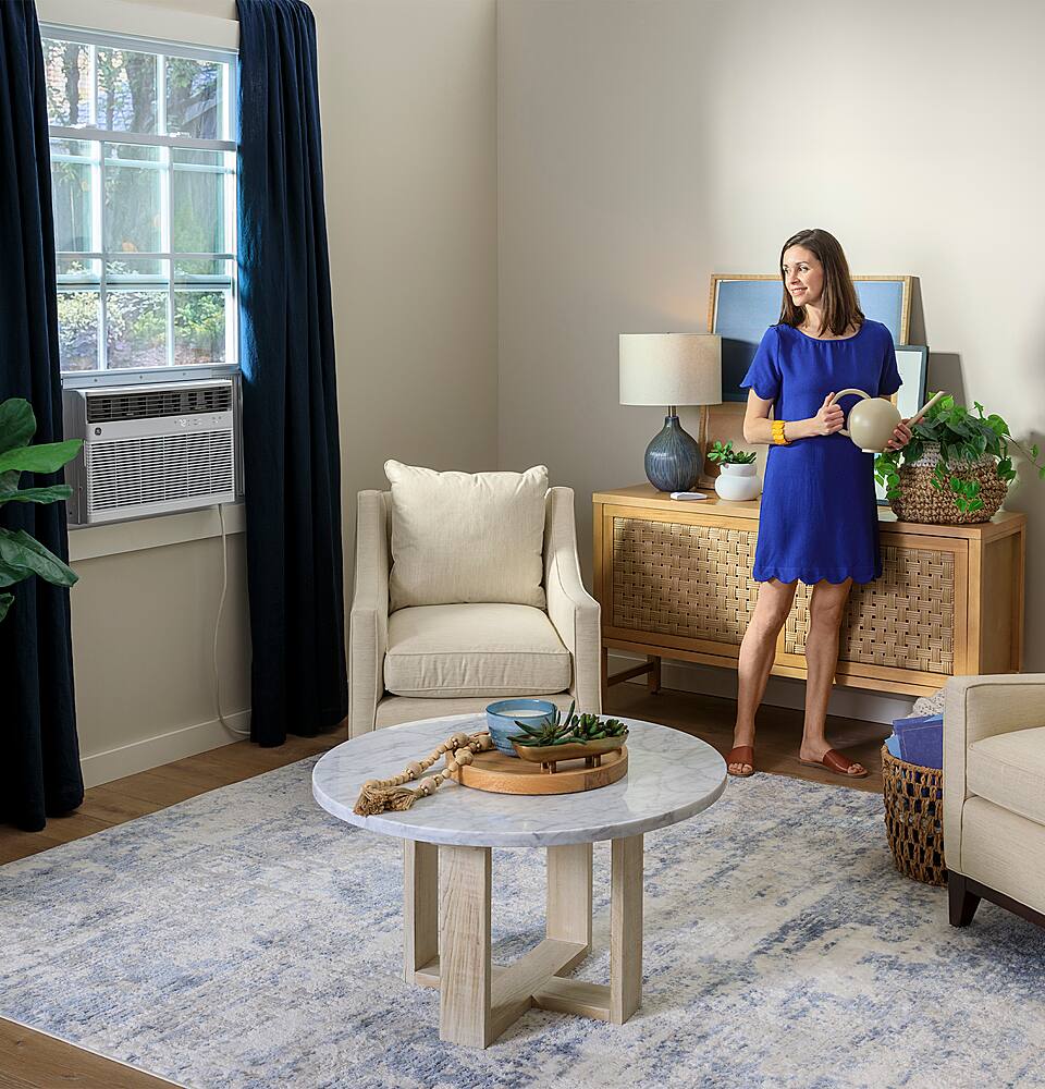 Alt View 24. GE - 350 Sq. Ft. 8,000 BTU Smart Window Air Conditioner and 3,800 BTU Heater - White.