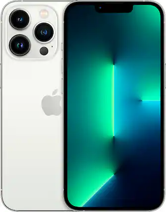 Front. Apple - Pre-Owned iPhone 13 Pro 5G 256GB (Unlocked) - Silver.