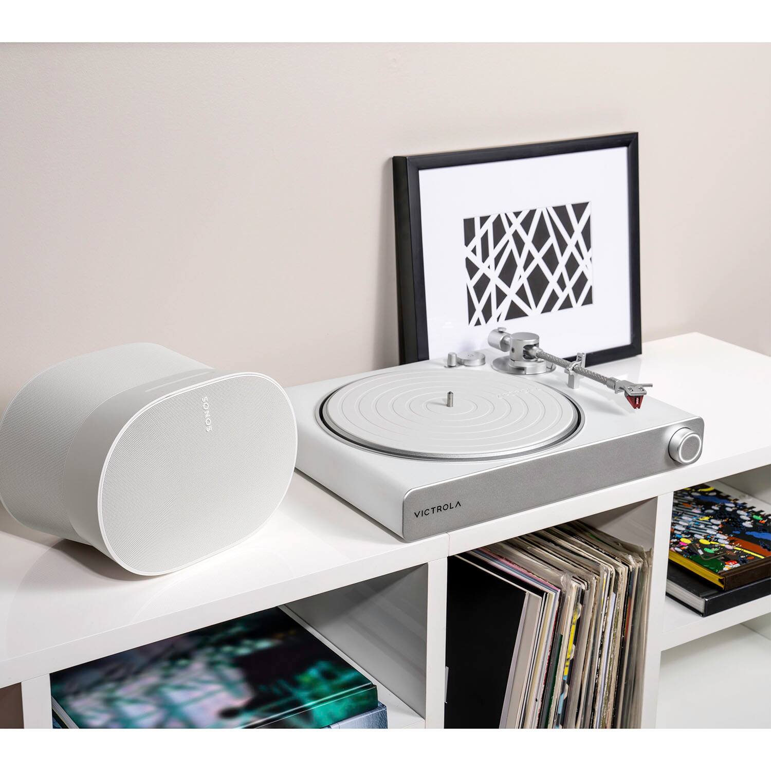 Alt View 20. Victrola - Stream Turntable - Works with Sonos - Pearl.
