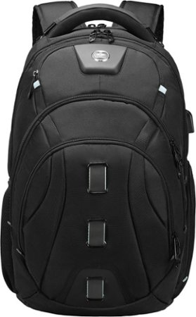 Swissdigital Design - Pixel Pro Notebook Backpack with Integrated USB Charging Port/RFID Protection - Black