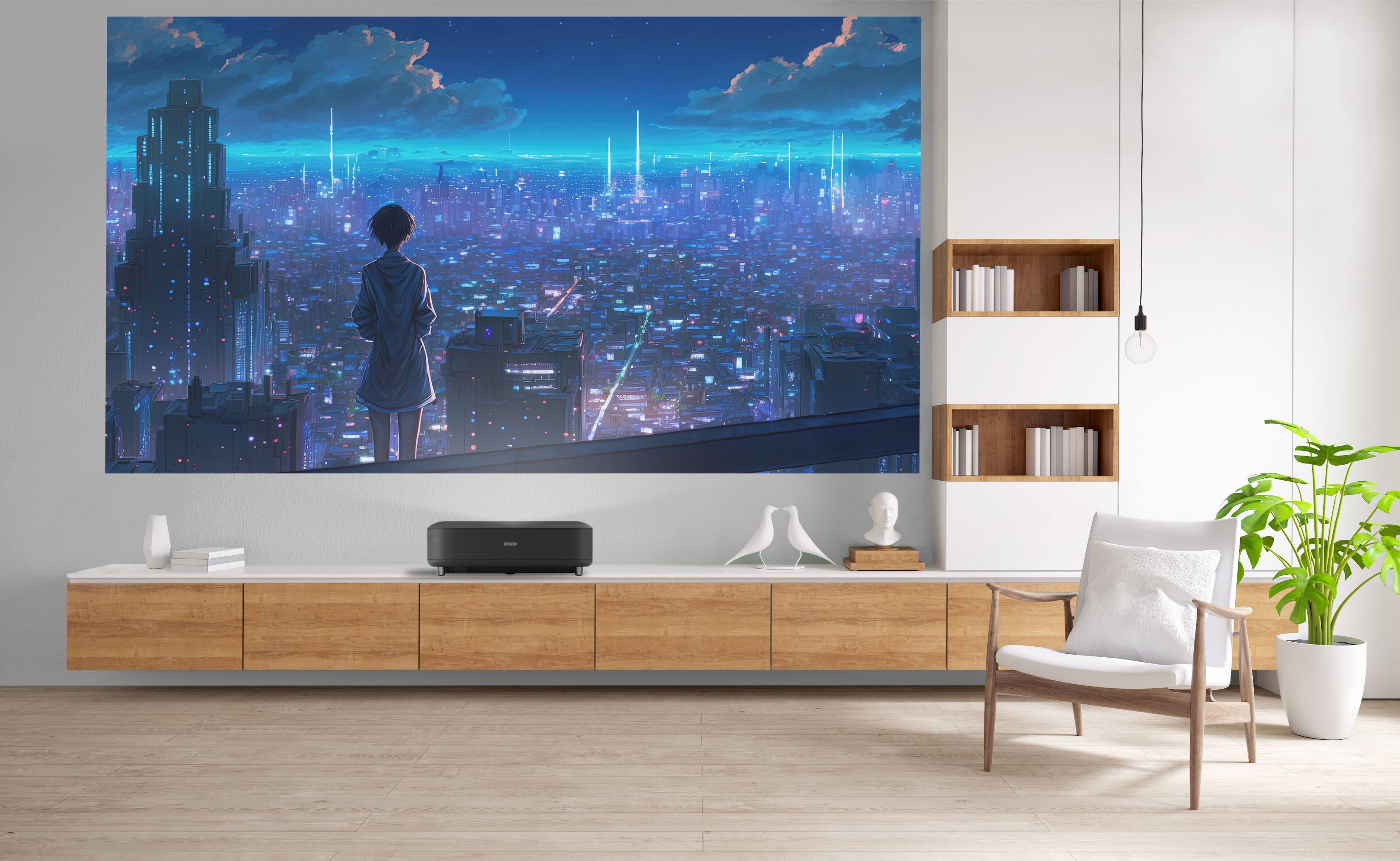 Alt View 14. Epson - LS650 4K PRO-UHD Ultra Short Throw 3-Chip 3LCD Laser Projector, 3600 Lumens, 60”-120", Setting Assistant App, Android TV - Black.