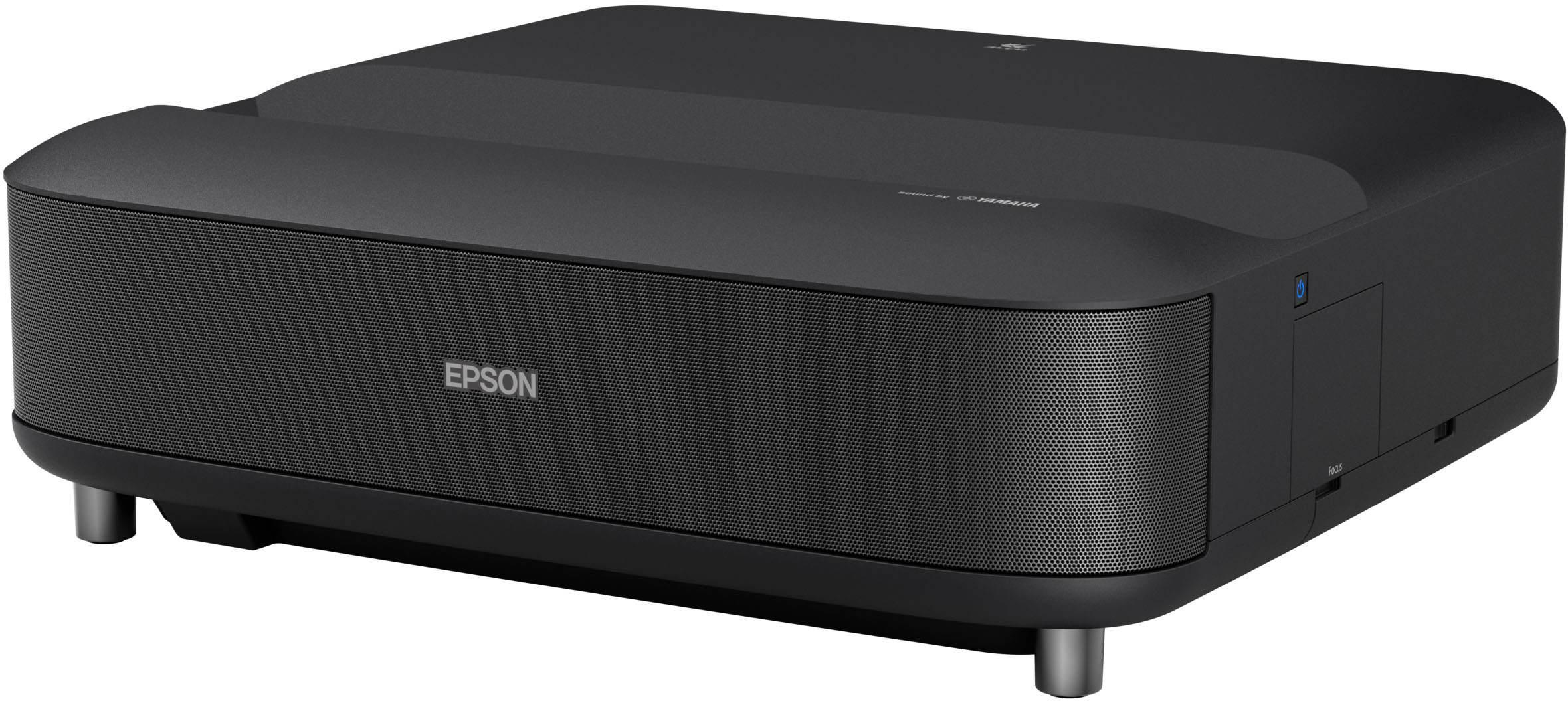 Left View: Epson - LS650 4K PRO-UHD Ultra Short Throw 3-Chip 3LCD Laser Projector, 3600 Lumens, 60”-120", Setting Assistant App, Android TV - Black