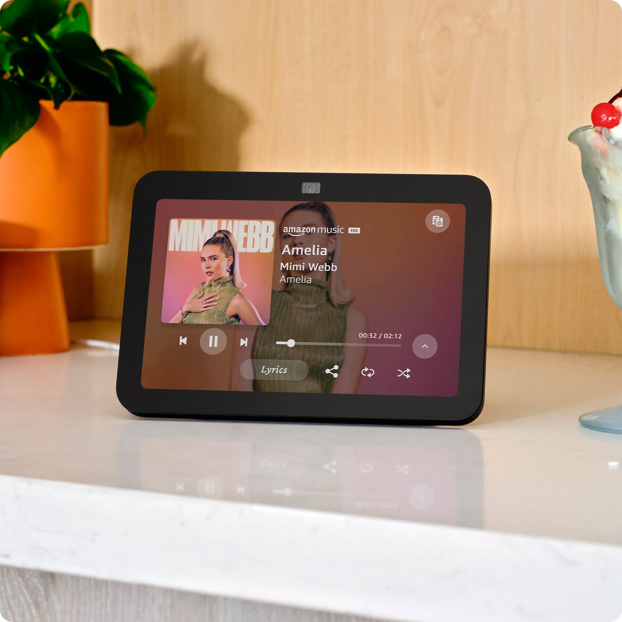 Echo Show 8 is now available with spatial audio and a built-in smart home hub. This smart entertainment device also features a built-in home camera and privacy controls.