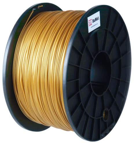 Front. BuMat - 1.75mm PLA Filament 2.5 lbs. - Gold.