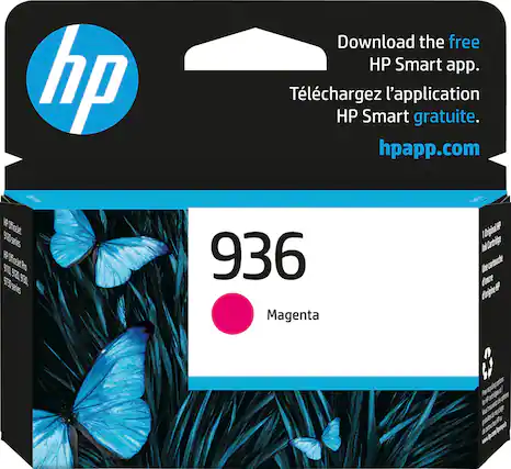 Front. HP - 936 Standard Capacity Ink Cartridge - Magenta.