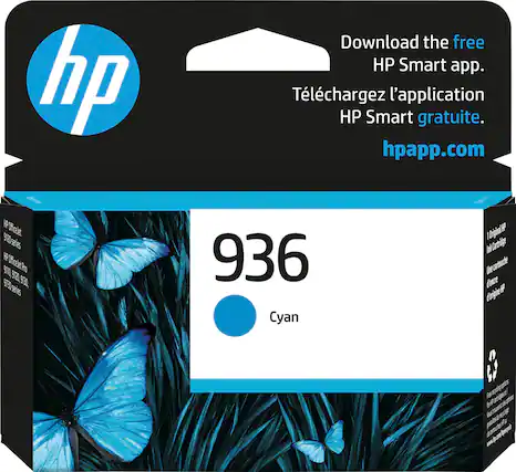 Front. HP - 936 Standard Capacity Ink Cartridge - Cyan.