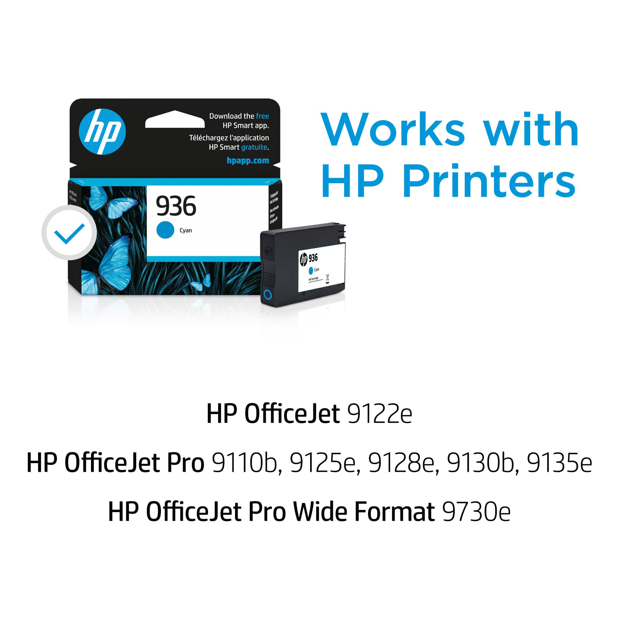 HP Printers - 936 - Cyan 996 - HP OfficeJet 9122e - HP OfficeJet Pro 9110b, 9125e, 9128e, 9130b, 9135e - HP OfficeJet Pro Wide Format 9730e